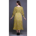 thumbnail image 4 of Bimba Robe de Plage Longue Maxi d'Été Bohème Gitane à Imprimé Floral pour Femmes, Smockée - Très Petit, 4 of 5