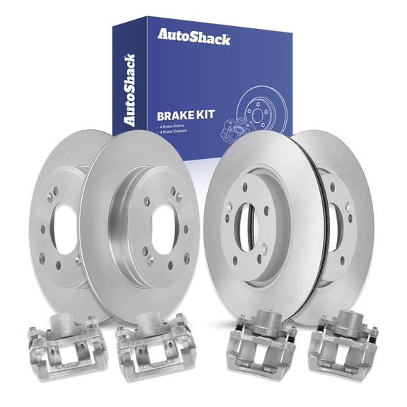 AutoShack Front Vented & Rear Solid Brake Rotors   Calipers 8-PC Brake Kit Replacement for 2011-2015 Hyundai Sonata 2011-2015 Kia Optima