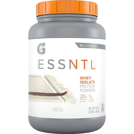 Gatorade G ESSNTL Whey Isolate Protein Powder, Vanilla, 48 oz Canister