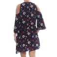 thumbnail image 4 of RACHEL ZOE $149 Womens New 1060 Navy Printed Ruffled Dress L B+B, 4 of 4