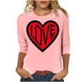 thumbnail image 3 of TaTaai Women's A 3/4 Sleeve Christmas Printed Round-neck Top Gift, 3 of 6