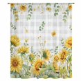 thumbnail image 2 of Sunflower Sheer Curtains 108" Extra Long, Summer Eucalyptus Botanical Floral Grey Plaid Light Filering Curtains, Privacy Drapes Simi Floor to Veiling Curtain for Living Room Large Window Treatment, 2 of 9