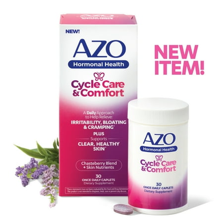 Azo Cycle Care & Comfort, Balance Hormonal Health, Caplets, 30 Ct