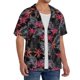 thumbnail image 2 of Fotbe Colorful Hawaii Palms Camisa Estampada de Manga Corta para Hombre, Casual de Verano, Estilo Playero, Sin Arrugas-Small, 2 of 5