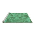 thumbnail image 2 of Ahgly Company Machine Washable Indoor Square Abstract Turquoise Blue Modern Area Rugs, 8' Square, 2 of 4