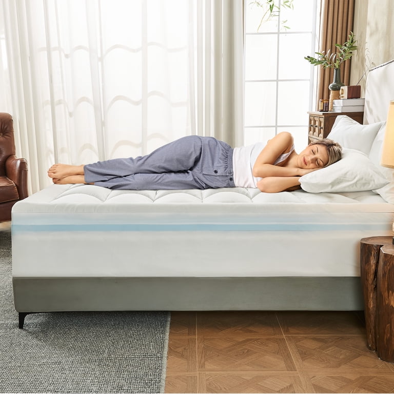 Teler 4 Inch Dual Layer Memory Foam Mattress Topper, Queen photo 7