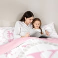 thumbnail image 4 of Manfei Girls Princess K Personalized Initial Queen Comforter Set 3pcs,Kawaii Ribbon Bow Bedding Comforter Set for Teens Kids,Pink Reversible,Microfiber Bedroom Decor, 4 of 6