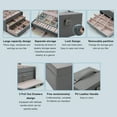 thumbnail image 2 of Jewelry Organizer 3-layer Large Capacity Jewelry Box Earrings Necklace Rings Holder with Makeup Mirror and, 2 of 8