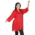 thumbnail image 3 of Nadia Tunic Caftan Handmade Red - Medium to large, 3 of 4