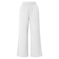 thumbnail image 6 of Women Palazzo Pants Summer Flowy Wide Leg High Waist Lounge Trousers with Pockets 2026 Casual Beach Vacation White S, 6 of 10