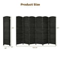thumbnail image 2 of Costway 6-Panel Room Divider 6Ft Weave Fiber Folding Privacy Screen Black, 2 of 11