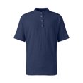 thumbnail image 7 of Men's Cotton Linen Henley Shirt 2026 Short Sleeve Button Down Shirts Solid Casual Summer Beach T-Shirts Navy M, 7 of 7