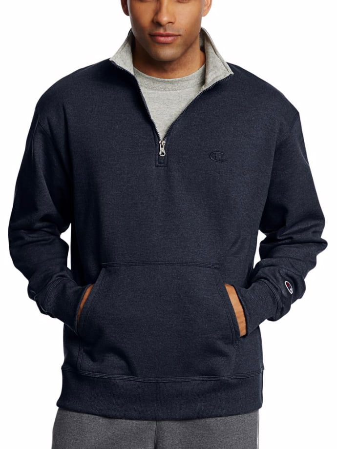 Champion - Men's Powerblend® Fleece 1/4 Zip Pullover - Navy - XL ...
