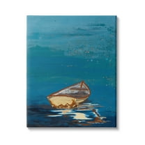 Stupell Industries Single Boat Ocean Surface Layered Marine Collage Painting Gallery Wrapped Canvas Print Wall Art, Design by Stacy Gresell
