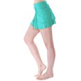 thumbnail image 2 of Women's Solid Ruffle Layered Swimsuit Beach Cover Up Skirt, Catalina Green, L, 2 of 3