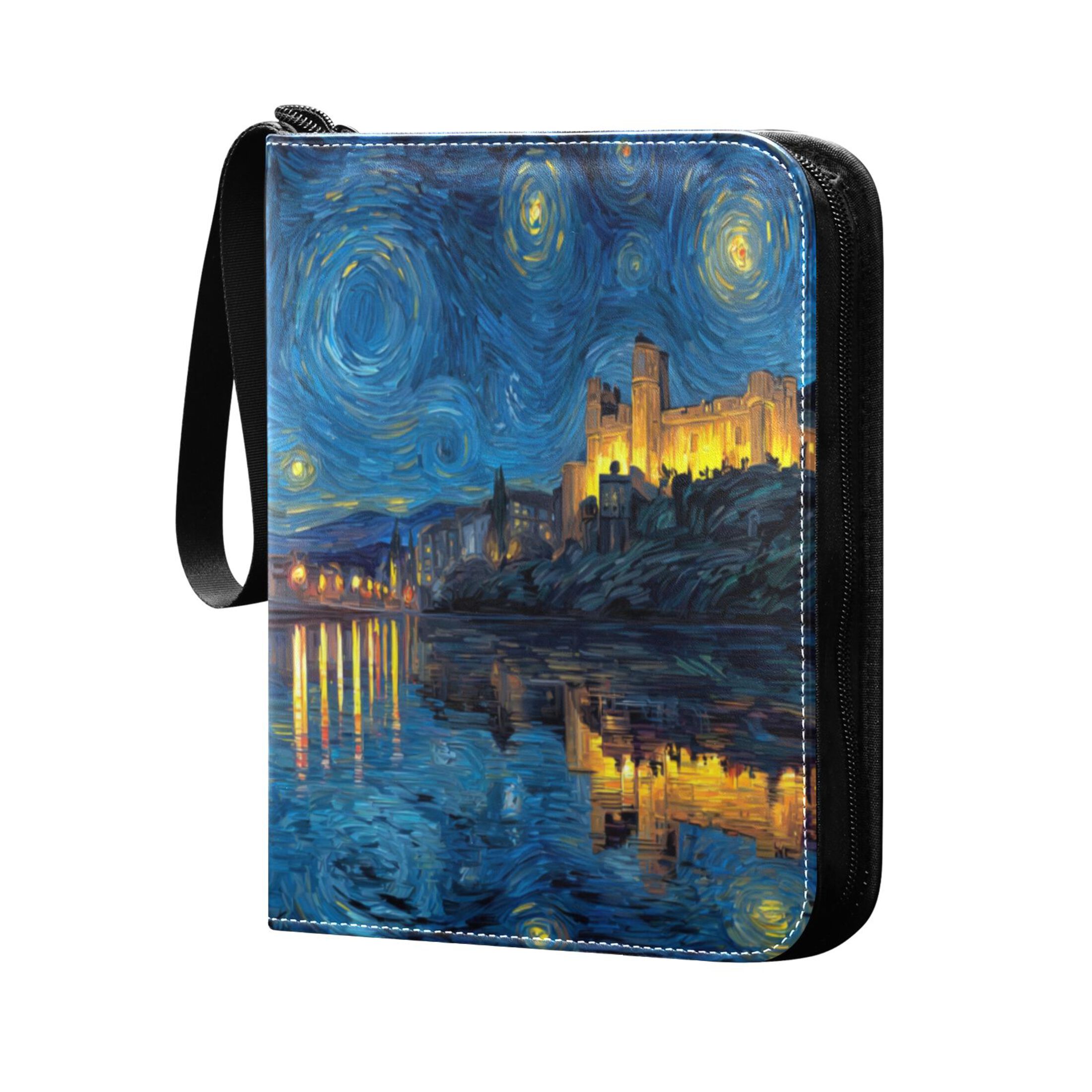 Game Card Storage Bag Collectible Trading Card Albums The 4-Pocket Card Binder With 50-Page Sleeve Can Hold 400 Game Cards Beautiful Starry Night