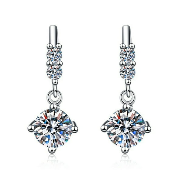 1-2cttw Moissanite Earrings for Women D Color VVS1 clarity Sterling Silver Diamond Drop Earrings Moissanite Dangle Earrings with Certificate