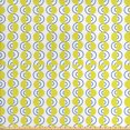 thumbnail image 1 of Vibrant Fabric by the Yard, Repetitive Abstract Lines and Semicircles Vintage Minimalist Pattern, Decorative Upholstery Fabric for Sofas and Home Accents, 3 Yards, Persian Blue and Yellow by Ambesonne, 1 of 2