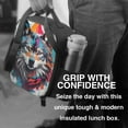 thumbnail image 6 of Logiee Tie-Dye Wolf Head Print Insulated Lunch Bag for Women/Men, Reusable Lunch Box for Office Work School Picnic Beach,Leakproof Freezable Cooler Bag with Shoulder Strap, 6 of 7