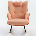 thumbnail image 2 of Sesslife Comfy Rocking Chair for Nursery, Glider Chair with High Backrest, Armrests & Upholstered Pad, Bedroom Nursery Rocker Chair for Baby & Kids, Orange, 2 of 7