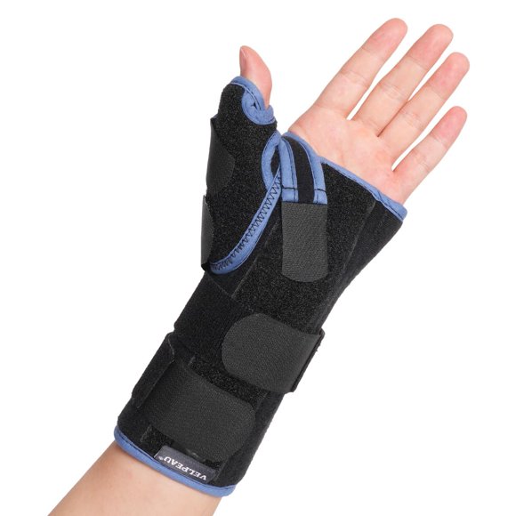 Velpeau Carpal Tunnel Wrist Brace with Thumb Stabilizer Night Support, Completely Stabilizes Wrist Thumb Joint, Pain Relief for Tendonitis, De Quervain's Tenosynovitis, Arthritis (Reg, Left Hand, M)