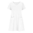 thumbnail image 6 of Efsteb Summer Dress for Girls Casual Short Sleeve Sundress Soft Cute Loose Comfy Dresses (White,9 Years), 6 of 8