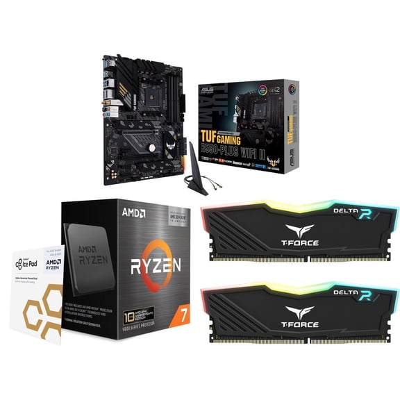 NEWEGG Motherboard CPU Memory Combo- TUF GAMING B550-PLUS WIFI II AM4 ATX Motherboard, Ryzen 7 5800X3D 10th Anniversary Edition 8-Core 3.4 GHz CPU, T-Force Delta RGB 16GB (2x8GB) DDR4 3200 Memory