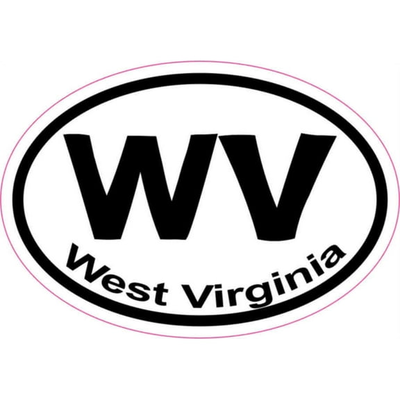 3in x 2in Oval WV West Virginia Sticker Vinyl Window State Bumper Decal