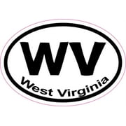 3in x 2in Oval WV West Virginia Sticker Vinyl Window State Bumper Decal