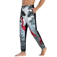 thumbnail image 3 of Xecao Flamingo On The Jungle Print Active Tech Joggers for Men, Mens Sweatpants Lounge Pants with Pockets-Small, 3 of 5