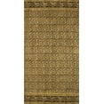 thumbnail image 2 of Veggie Dye Block Print Curtain Drape Panel Cotton 46" x 84" Olive Green, 2 of 2