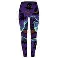 thumbnail image 4 of Halloween Leggings for Women High Waisted Fall Athletic Workout Legging Soft Stretch Printed Gym Yoga Pants Plus(Dark Purple,XL), 4 of 6