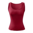 thumbnail image 5 of Women's Ribbed Tank Tops 2024 Summer Scoop Neck Polyester for Various Occasions, 5 of 5