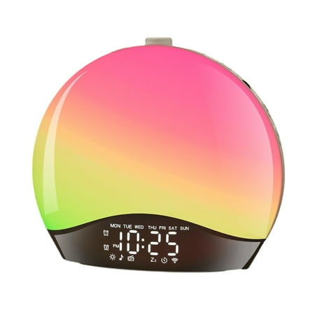 AOOOWER Stylish Home Decors Alarm Clock With Gentle LED Light And Nature Sounds