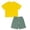Yrllow, variant on Boys Short Sets Ombre T-Shirt and Plaid Shorts 2-Piece Summer Outfit Casual Activewear for Boys, Green, Sizes 9-10 years old