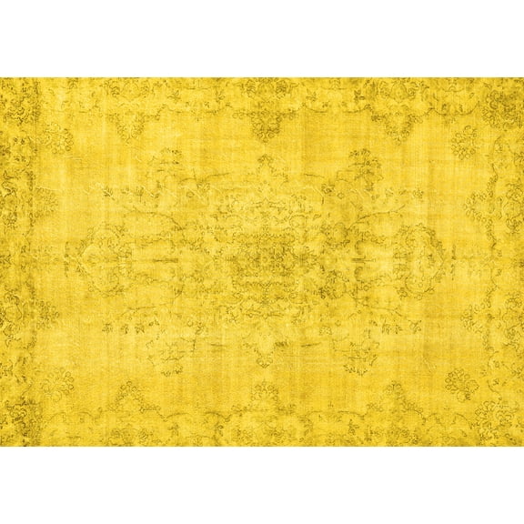 Ahgly Company Indoor Rectangle Persian Yellow Traditional Area Rugs, 5' x 7'