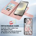 thumbnail image 3 of Galaxy S24 5G Case, Takfox Wallet Case for Samsung Galaxy S24, PU Leather Credit Card Holder Case [9 Card Slots] Folio Flip Detachable Magnetic Cover Kickstand & Carrying Strap,Marble, 3 of 7