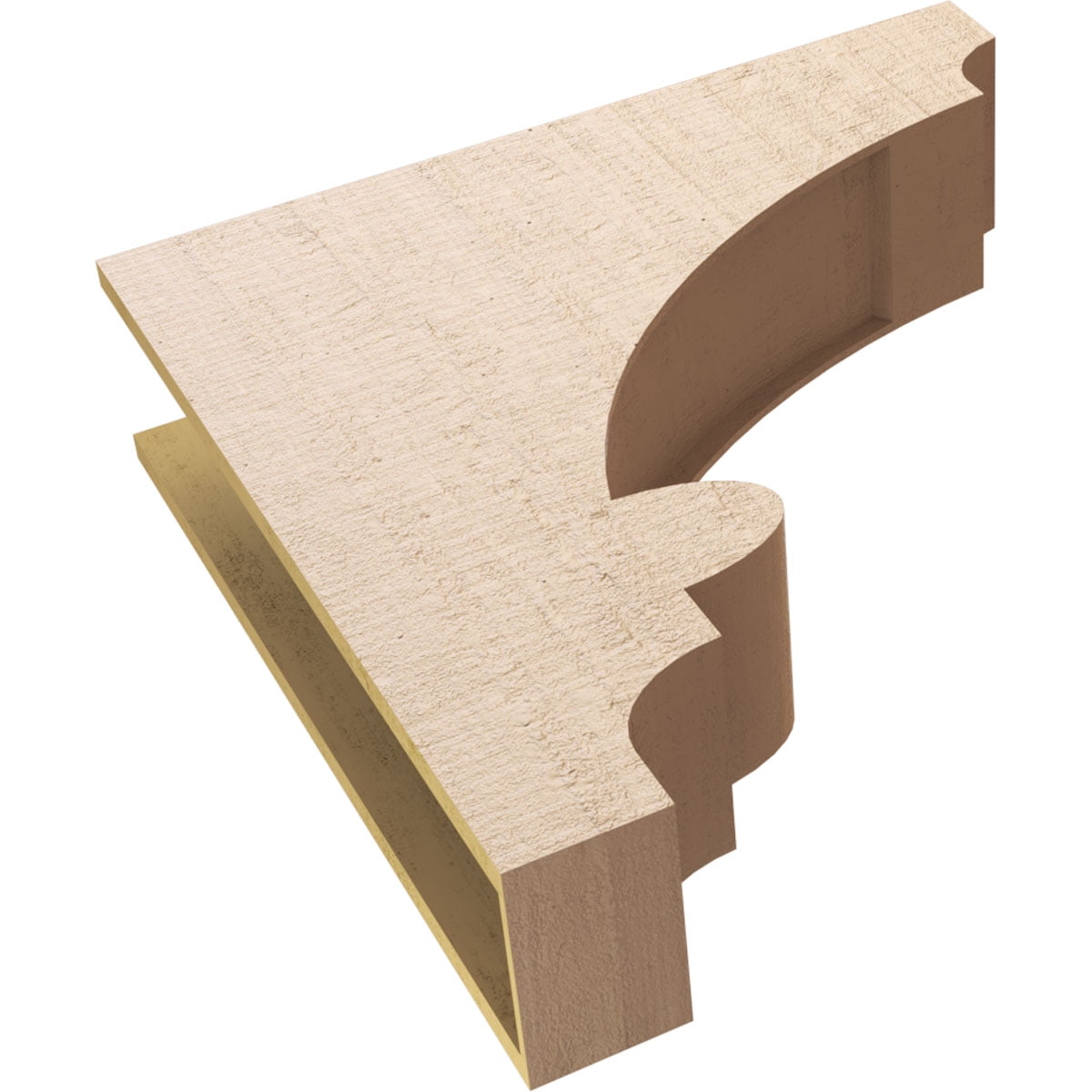 8"W x 32"D x 32"H Thin Diane Rough Cedar Woodgrain TimberThane Corbel, Primed Tan