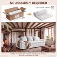thumbnail image 6 of LUCKHAO 71" Corduroy Frameless Foam Sofa, No Assembly 3-Seat Couch for Small Spaces with 3 Pillows, Cream White, 6 of 7