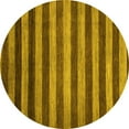 thumbnail image 1 of Ahgly Company Machine Washable Indoor Round Abstract Yellow Modern Area Rugs, 8' Round, 1 of 4