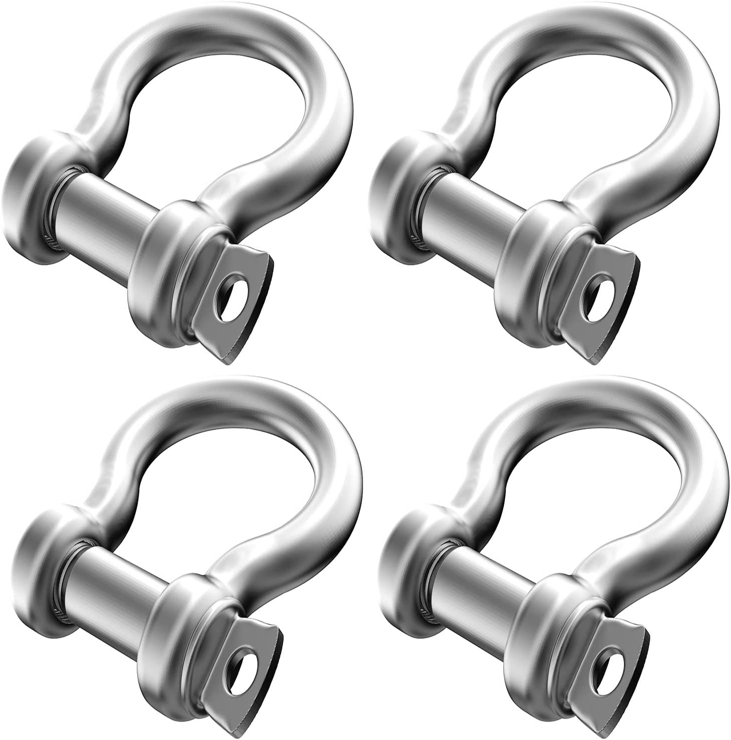 4 pack 5/16" Screw Pin Anchor Shackle Clevis D Ring Lifting 3/4 Ton Galvanized