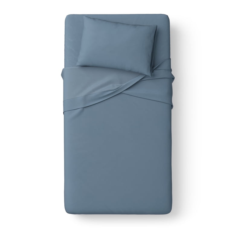 Mainstays Kids Twin Sheet Set, Microfiber, Blue, 3-Piece photo 1