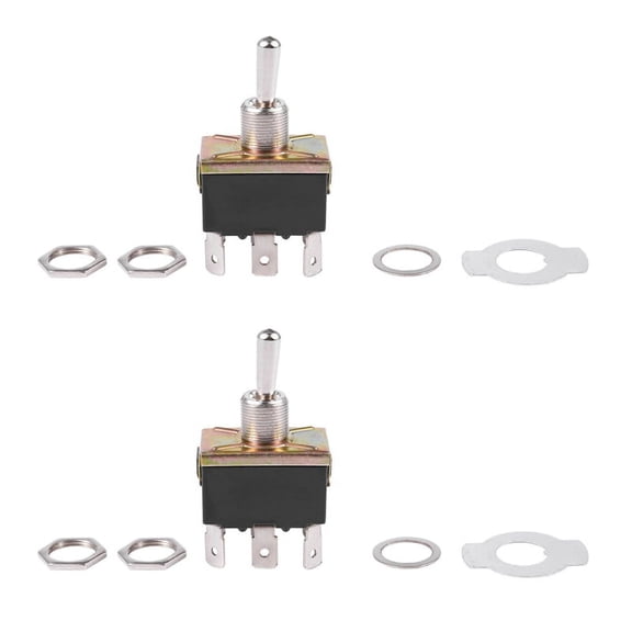 2X AC 250V/10A 125V/15A DPDT 3 Position ON//ON 6 Pins Toggle Switch Black Silver