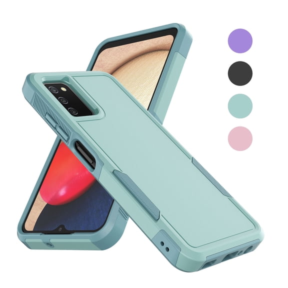 TakFox For Samsung Galaxy A03S Case,Full Body Heavy Duty Shockproof Hybrid Dual Layer Rubber Drop Protection Soft Bumper Rugged Protective Cover Case,Green