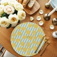 thumbnail image 2 of Round Placemats Yellow Lemon Stripes 15 inch Set of 6 Table Mats for Dining Table Summer Fruit White Blue Heat Resistant Non-Slip Kitchen & Home Decorative Place Mat Set, 2 of 8