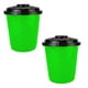 thumbnail image 1 of Bote para Basura RecyGreen 2 Pzs 7.5lts 18x25cm Polietileno Verde con Tapa Negra MXRYG-002, 1 of 2