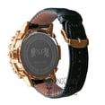 thumbnail image 6 of Rose Gold Tone Real Diamond Dial Watch Flower Bezel Mens Stainless Steel Khronos Genuine Leather Strap Band W/Date, 6 of 7