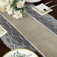 thumbnail image 5 of Efavormart 16"x108" Taupe Faux Burlap Jute Lace Table Runner Boho Chic Rustic Decor, 5 of 10