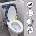 thumbnail image 3 of HELLHERO Fashion - Elastic Bottom, Universal Toilet Top Cover Set for Bathroom Supplies, Fits All Toilet Shapes, Vibrant Fractal Cosmos Theme, 3 of 8