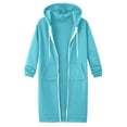 thumbnail image 6 of Quealent Zip Up Hoodies For Women Long Sleeve Oversized Sweatshirts Casual Lightweight Fleece Jackets With Pockets Light Blue for Size 5XL, 6 of 8